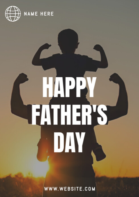 Professional Fathers Day Design A4 template