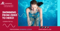 Professional female swimmer banner template Facebook Shared Image