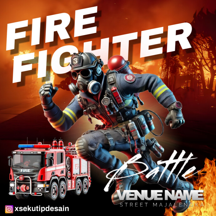 Professional Fire Fighter Instagram Post template