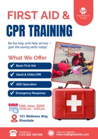 Professional First Aid & Cpr Training Flyer Template A4