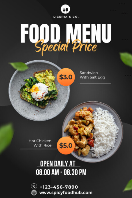 Professional Food Menu/eatery Poster/flyer Design Template Poster ...
