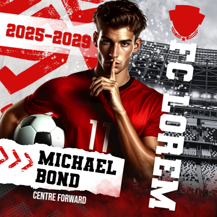 Professional Football Player instagram post Templat | PosterMyWall