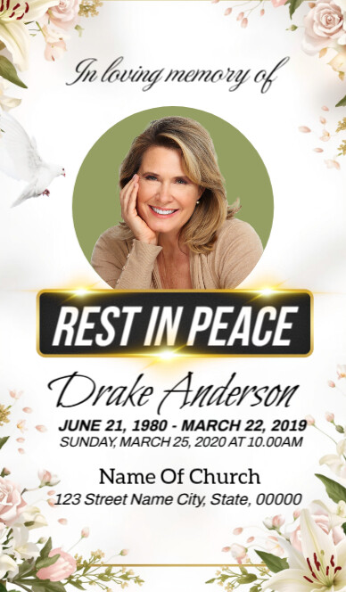 Professional Funeral Program Instagram Story template