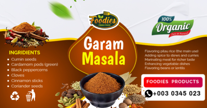 Copy of Professional Garam Masala spices container packaging sticker ...