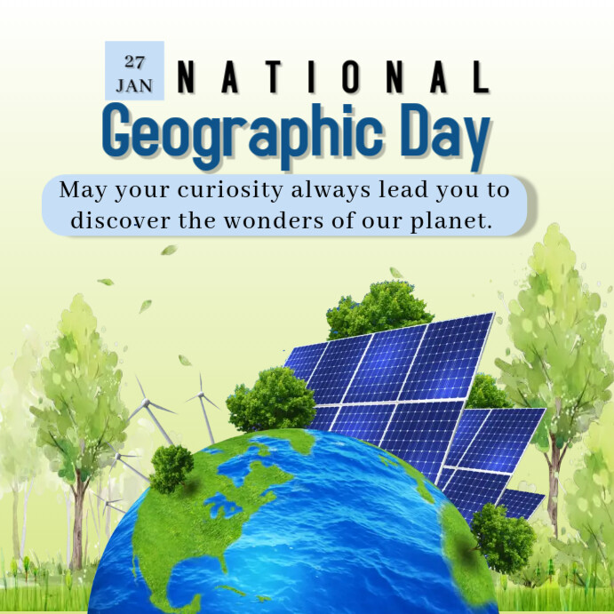 Professional Geographic Day Instagram Post Template | PosterMyWall