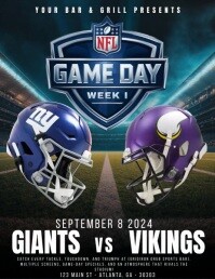 Черный Football Game Day Iflaya Template