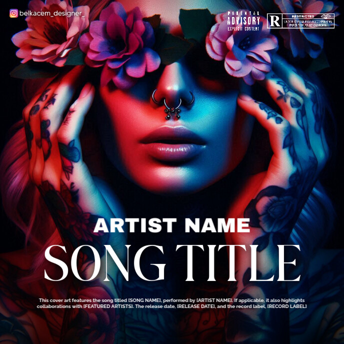 Professional Girl Roses Album Cover Template | PosterMyWall