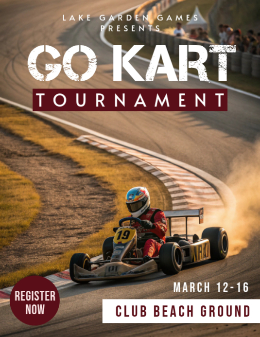 Professional Go-Kart Tournament Flyer Template | PosterMyWall