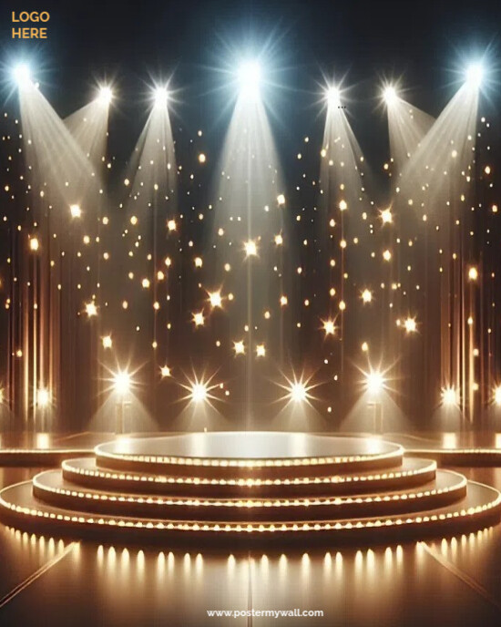 Professional Gold Background Lighting Stage Flyer (us Letter) Instagram Portrait template