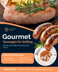 Professional Gourmet Sausages For Grilling Promotion Template Instagram Portrait