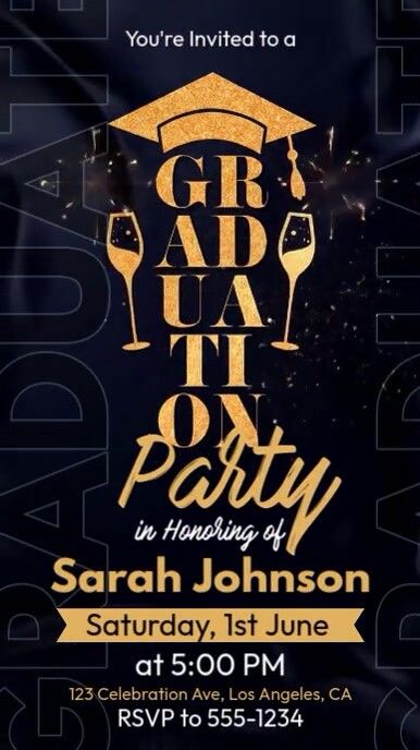 Professional Graduation Celebration Party Instagram Reel Template ...