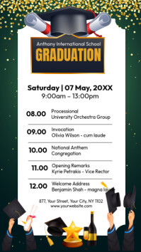 Program Scdeule Graduation Graduation Program Date Template | PosterMyWall
