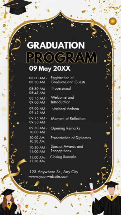 Copy of Professional Graduation Program Ad Template Instagram Story ...