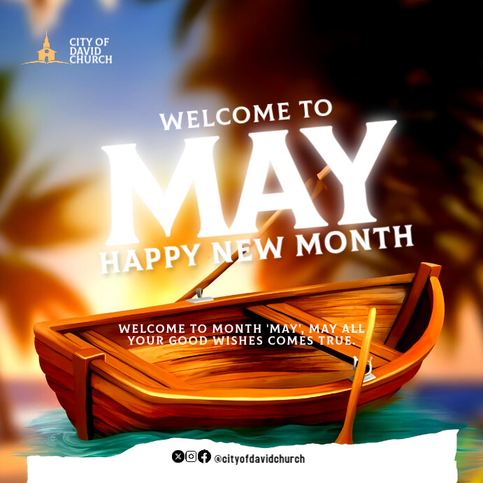 Professional Graphics Design Happy New Month Wishes, Greetings New Month Vibes Welcome April, Hello Square (1:1) template
