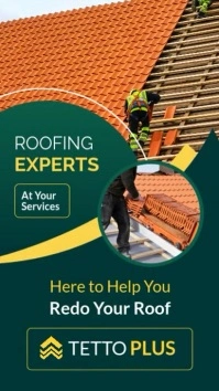 Professional Green Yellow And White Minimal Instagram Story Advertisement Roofing Professional Servi template
