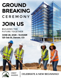 Professional Groundbreaking Ceremony Flyer template