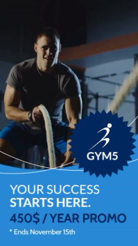 Professional Gym Instagram Story Video Template – Fitness Promo Ad With Motivational Workout Instagr