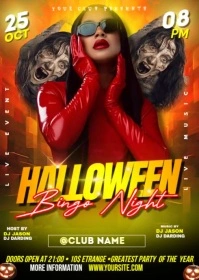 Professional Halloween Bingo Night  A6 template