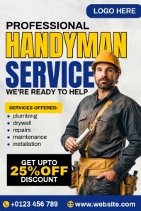 Professional Handyman Service Poster template