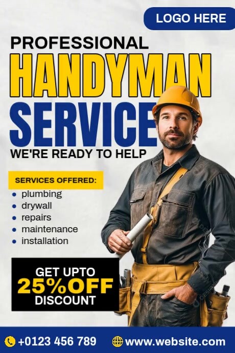 Professional Handyman Service โปสเตอร์ template