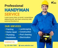 Professional Handyman Service Medium Rectangle template