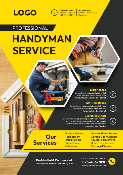 Professional Handyman Service Template | PosterMyWall
