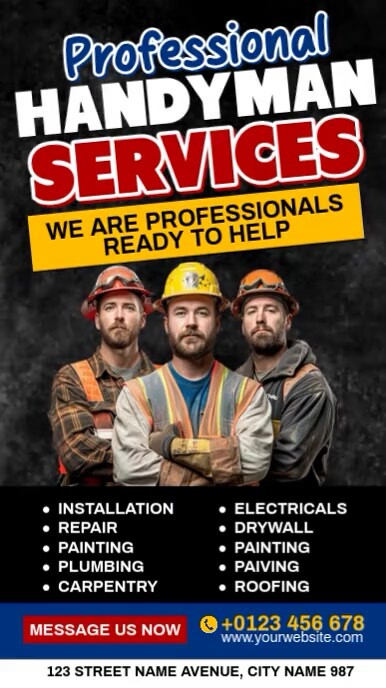 Professional Handyman Services Instagram Reel template