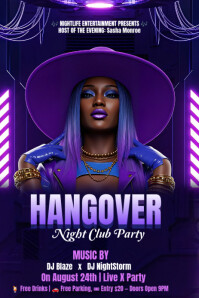 Professional Hangover Night Party  Pinterest Graphic template