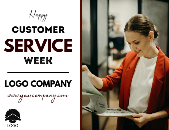 Professional Happy Customer Service Week Poster Banner 2025 2026 ...