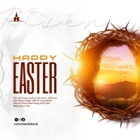 Professional happy easter, easter sunday flyer 2025 Square (1:1) template