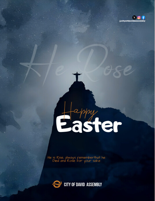 Professional happy easter flyer 2025 template