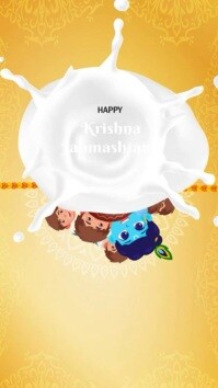 Оранжевый Janmashtami Celebration Instagram-verhaal Template