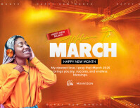 Professional Happy New Month, March Greetings, Hello March, New Month Blessings, Monthly Motivation Flyer (US-Letter) template
