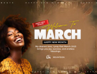 Professional Happy New Month, March Greetings, Hello March, New Month Blessings, Monthly Motivation Flyer (US-Letter) template