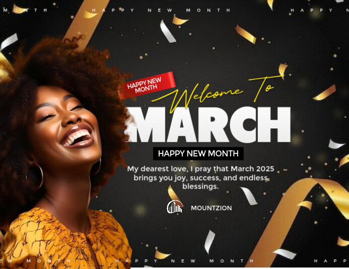 Plantilla de Professional Happy New Month, March Greetings, Hello March ...