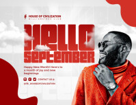Professional Happy New Month, Welcome To September, New Month Greeting Card, Inspiration And Quote, Flyer (US Letter) template