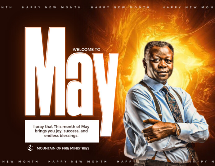 Professional Happy New Month, Welcome To May, New Month Greeting Card, Inspiration And Quote, Church Flyer (US Letter) template