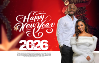 Professional Happy New Year Greeting, New Year Wishes Card, Festive Year Celebration, Church , 2026 Tabloid template