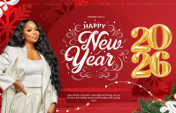 Rød New Year Celebration Tabloid Template