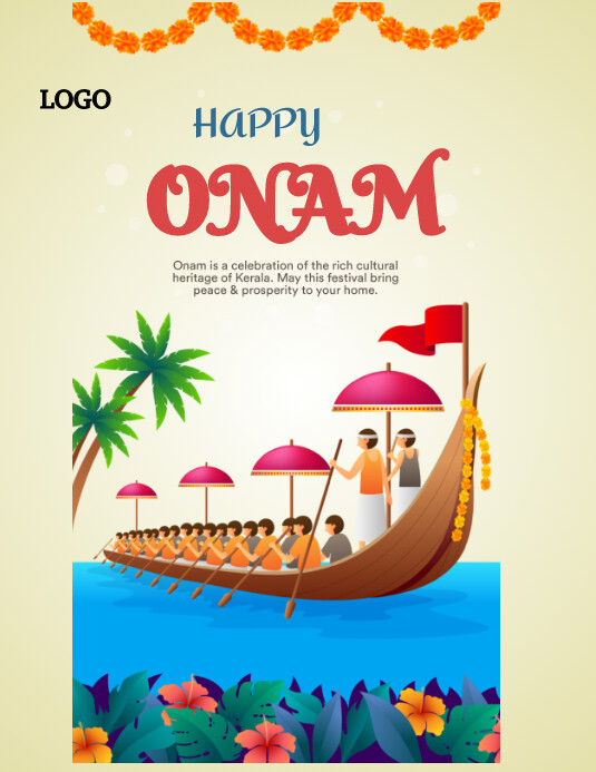 Orange Onam Sale Flyers Template | PosterMyWall