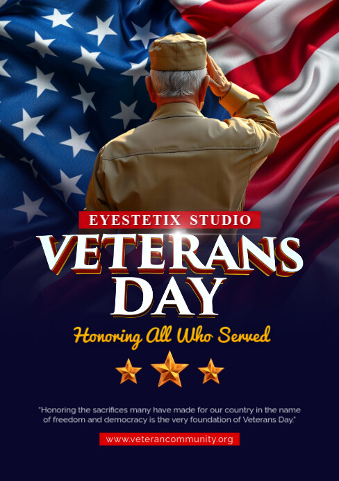 Professional Happy Veterans Day  A5 template