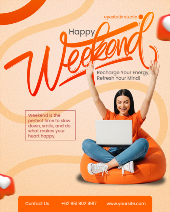 Professional Happy Weekend Instagram Portrait Template | PosterMyWall