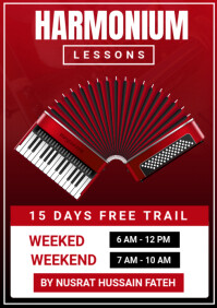 Professional Harmonium Lesson Classes A4 template