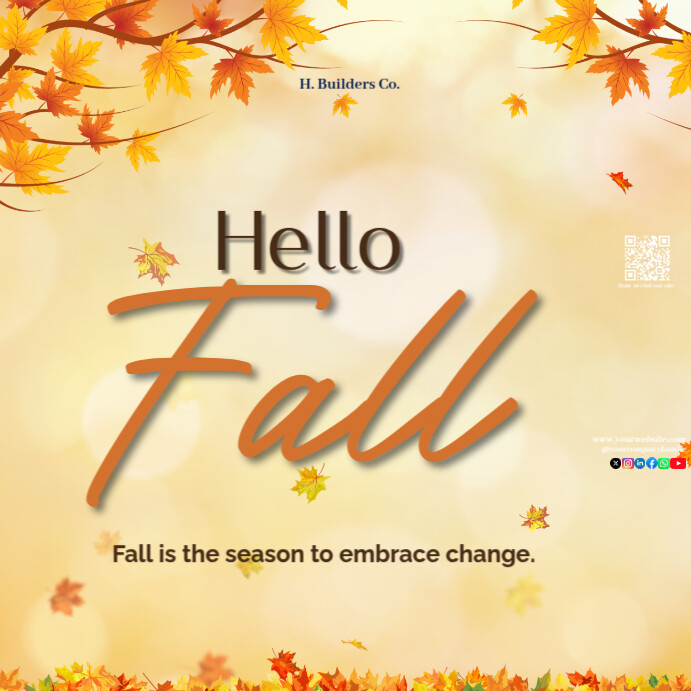 Professional Hello Fall Instagram Post Template | PosterMyWall