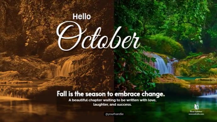 Modèle Professional Hello October Hello Fall Hello Autumn Digital ...