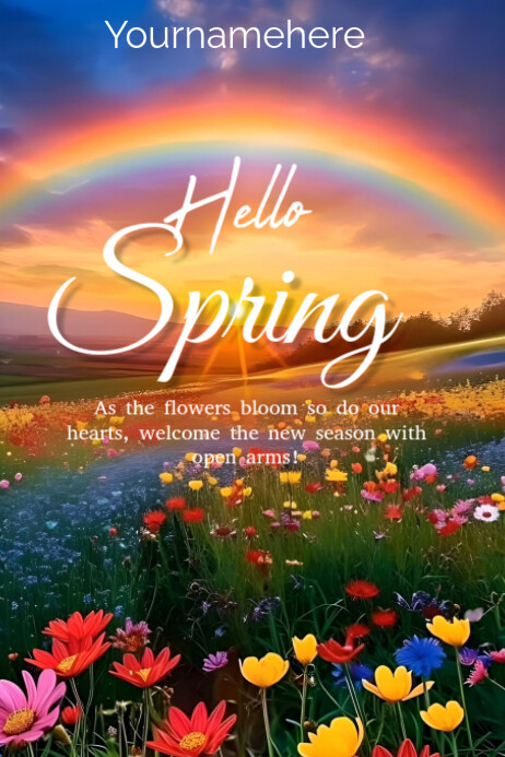 Professional Hello Spring  Poster 海报 template