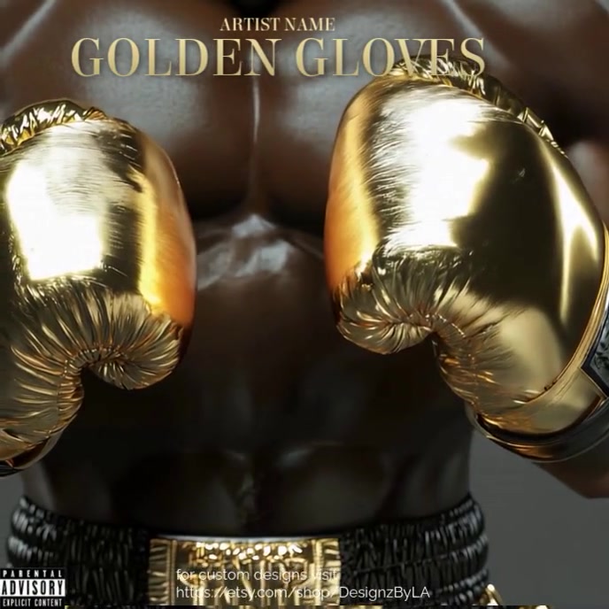 Gift Netted Rapper Cover Professional Hip Hop. Rap Music Golden Boxing Gloves. Rap Album Cover ...