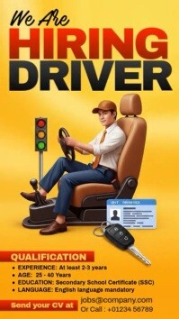 Professional Hiring Driver Ad Instagram Story template