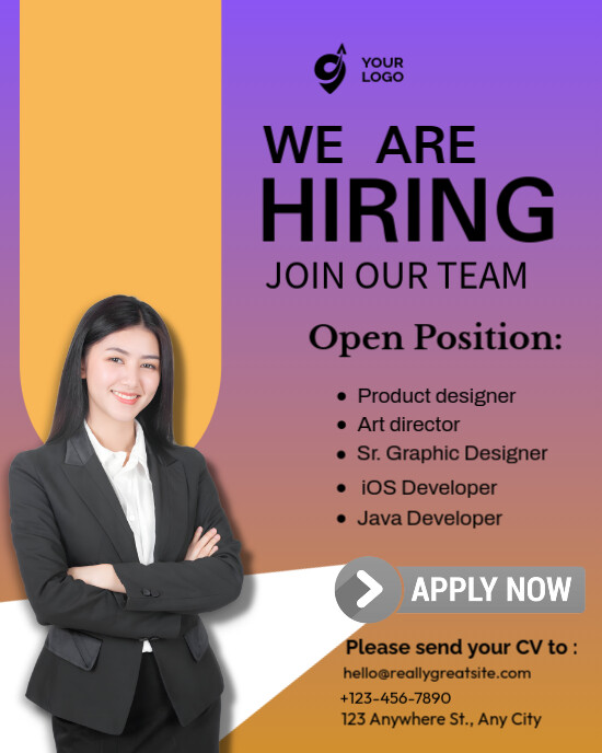 Professional Hiring Instagram Portrait Template | PosterMyWall