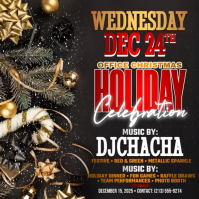 Negro Office Christmas Holiday Celebration Instagram-opslag Template